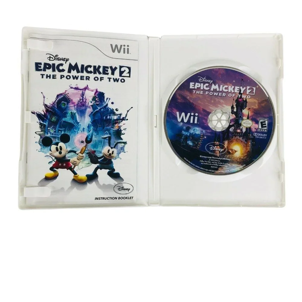 Disney Epic Mickey 2 The Power Of 2 Nintendo WII Complete Manual Manual Disc